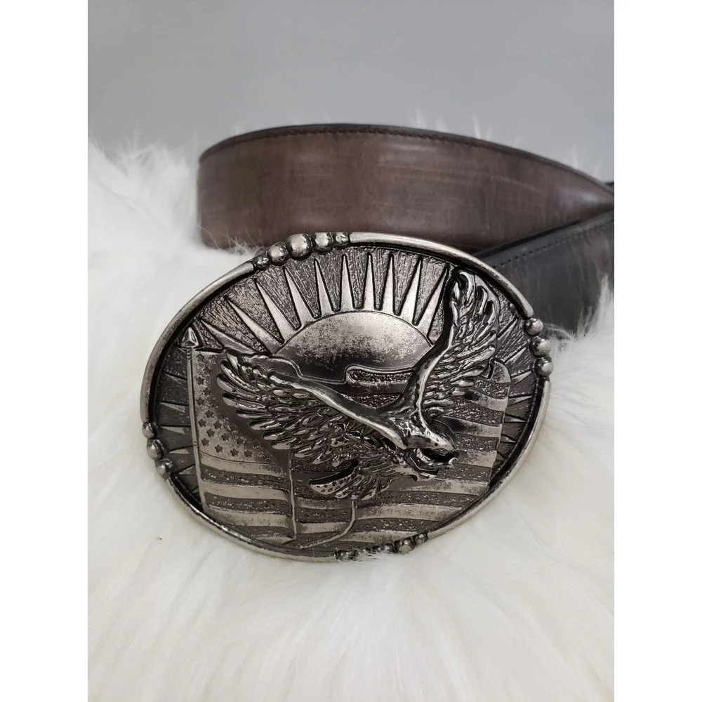 NEVER WORN Sz 38 Cody James Men's American Flag Patriotic Eagle Belt Buckle Belt